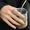 DIY fashionable stainless steel ring with non fading color TZ8637-10-1