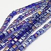 Electroplate Glass Beads Strands EGLA-D018-6x6mm-67-1