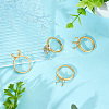 Beebeecraft 4Pcs Adjustable Brass Ring Components FIND-BBC0002-51B-4