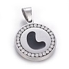 304 Stainless Steel Enamel Pendants STAS-E439-90L-P-1