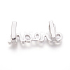 Brass Micro Pave Cubic Zirconia Letter Slide Charms ZIRC-P077-30-NR-3