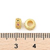 Brass Micro Pave Cubic Zirconia Rondelle European Beads KK-P297-04A-G-2