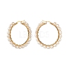 Natural Pearl Beads Brass Hoop Earrings EJEW-JE04565-9