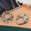 Fire Shaped 316 Surgical Stainless Steel Hoop Earrings EJEW-G416-35P-3