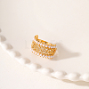 Hollow Brass with ABS Imitation Pearl Beads Wide Band Rings for Women OP9708-4-4