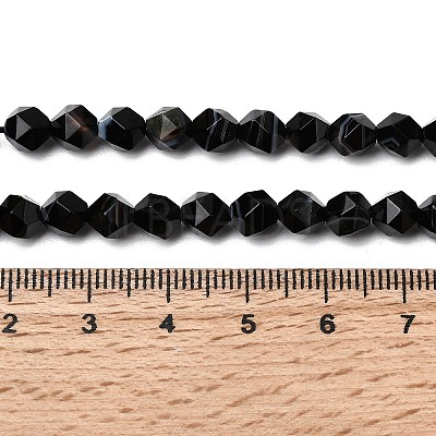 Natural Black Banded Agate/Striped AgateBeads Strands G-Z119-A03-01-1