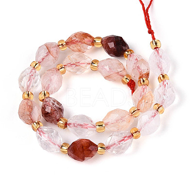 Natural Hematoid Quartz/Ferruginous Quartz Beads Strands G-N342-53-8x6-13-1
