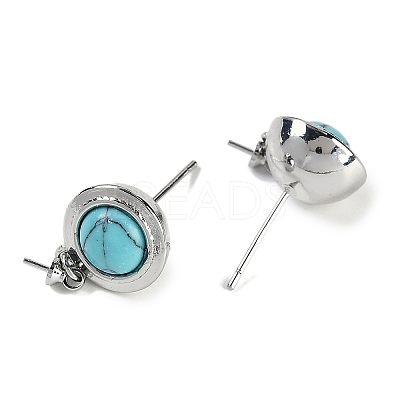 Synthetic Turquoise Stud Earring Findings KK-P283-04P-1