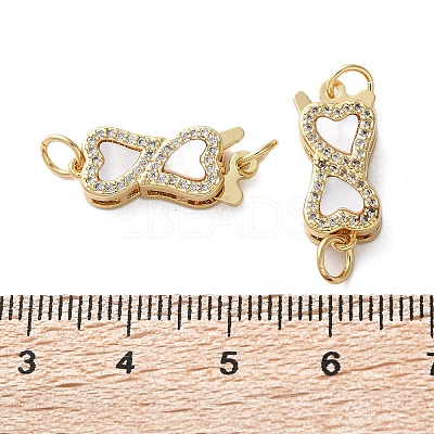Brass Micro Pave Cubic Zirconia Box Clasps KK-U070-06G-1