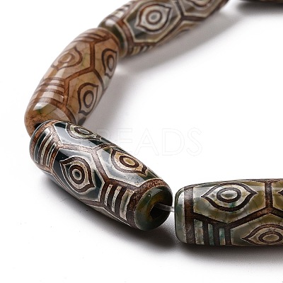 Tibetan Style dZi Beads X-TDZI-E004-15-1