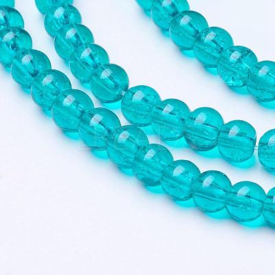 Spray Painted Crackle Glass Beads Strands CCG-Q001-4mm-15-1