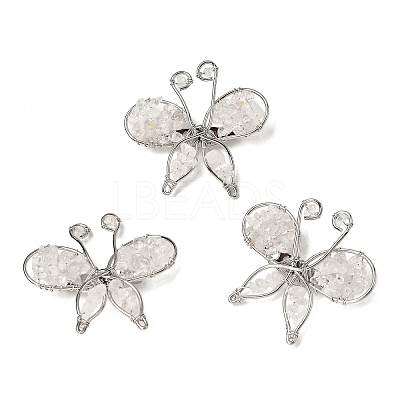 Butterfly Natural Mixed Gemstone Brooch G-A278-02P-1