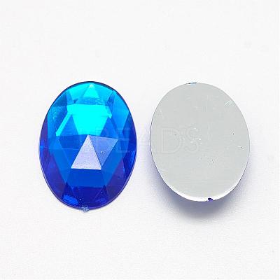 Acrylic Rhinestone Flat Back Cabochons GACR-Q011-13x18-05-1
