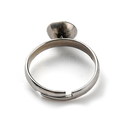 Tarnish Resistant Adjustable 304 Stainless Steel Finger Rings Components X-STAS-E163-97P-1