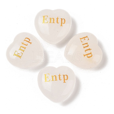 Natural Quartz Crystal Heart Engraving MBTI Figurines Statues for Home Office Desk Decorations G-K353-05O-1