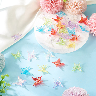 70Pcs 7 Colors Transparent Acrylic Beads OACR-TA0003-44-1