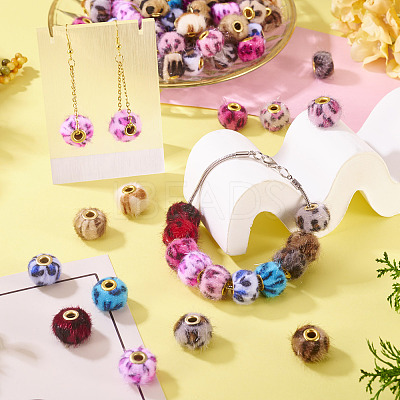 100Pcs Flocking Rondelle Beads FIND-TA0006-80-1