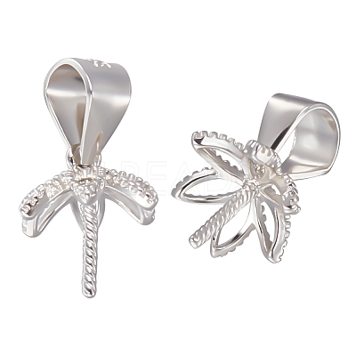 Anti-Tarnish 4Pcs Sterling Silver Screw Eye Pin Cup Peg Bails STER-BBC0002-05P-1