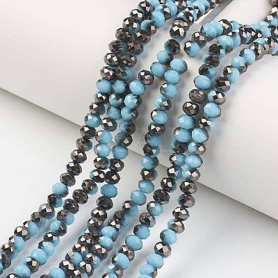 Electroplate Opaque Glass Beads Strands EGLA-A034-P4mm-P13-1