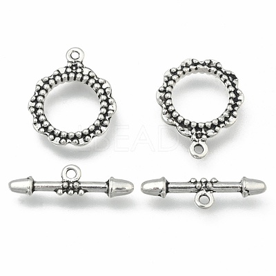 Tibetan Style Ring Toggle Clasps X-LF1496Y-1
