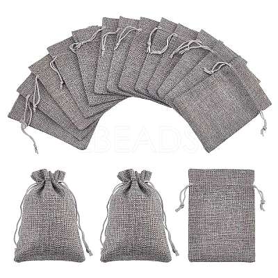 Burlap Packing Pouches Drawstring Bags ABAG-Q050-10x14-04-1