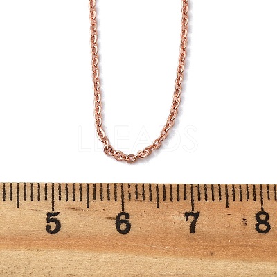 Brass Cable Chain Necklaces Making MAK-P011-01RG-1