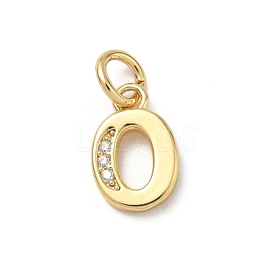 Brass Micro Pave Cubic Zirconia Charms KK-I382-03G-O-1