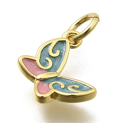 Brass Enamel Charms KK-Z093-07G-01-1
