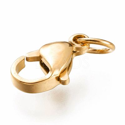 Ion Plating(IP) 304 Stainless Steel Lobster Claw Clasps X-STAS-G240-01D-G-1