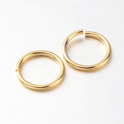 Eco-Friendly PVD Vacuum Plating & Long-Lasting Plated Brass Open Jump Rings X-KK-E663-4mm-G-1