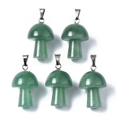 Natural Green Aventurine Pendants G-N0325-10G-1