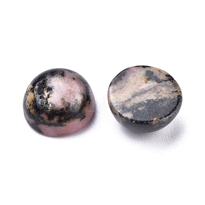 Natural Rhodonite Cabochons G-P393-R68-8MM-1