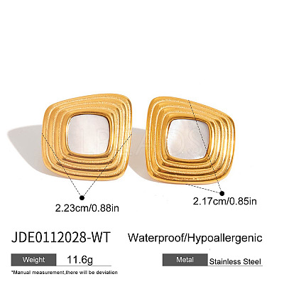 304 Stainless Steel Acrylic Nuggets Stud Earrings FS-WG2C215-03-1