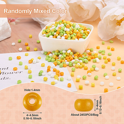 Opaque Glass Round Seed Beads GLAA-TAC0025-07B-07-1
