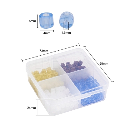4 Colors Opaque & Imitation Jade & Transparent Glass Bugle Beads SEED-YW0001-41-1
