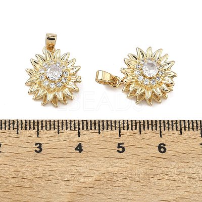 Brass Micro Pave Cubic Zirconia Rotatable Pendants KK-A287-11C-G-1