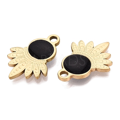 303 Stainless Steel Enamel Pendants STAS-Q110-36G-01-1