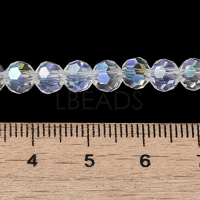 Electroplate Transparent Glass Beads Strands EGLA-A035-T6mm-L19-1
