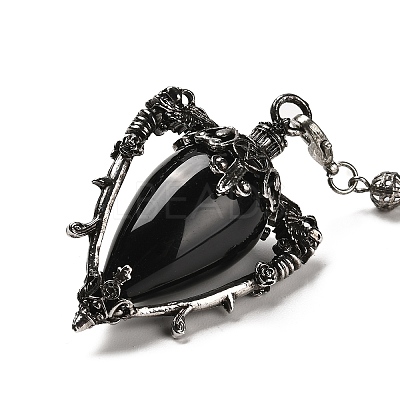 Natural Obsidian Triangle Dowsing Pendulum Pendants G-G022-01AS-07-1