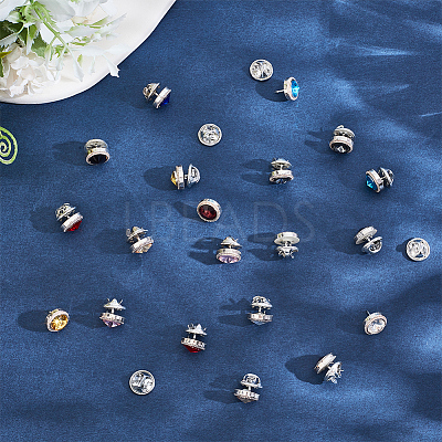 20Pcs 2 Bags 10 Colors PP Plastic Lapel Pin Backs JEWB-CY0001-06-1