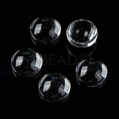 Transparent Glass Cabochons X-GGLA-R026-6mm-1