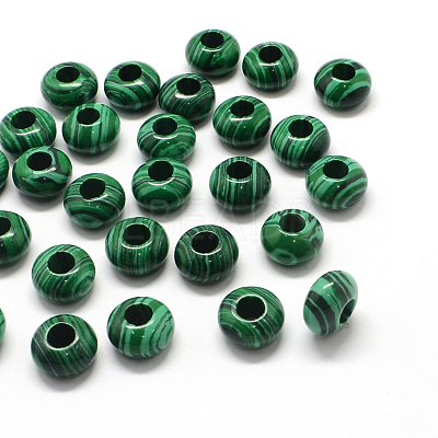 Synthetic Malachite European Large Hole Beads G-Q442-06-1