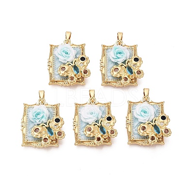 Brass Enamel Pendants KK-SZC0009-12G-03-1