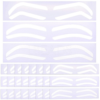 24Pcs 3 Styles Plastic Eyebrow Tattoo Practice Skin AJEW-CP0009-58A-1