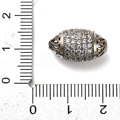 Brass Micro Pave Cubic Zirconia Beads KK-L229-022P-1