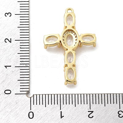 Brass Micro Pave Clear Cubic Zirconia Pendants KK-L228-03G-05-1