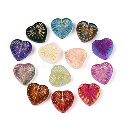 Baking Paint Transparent Glass Beads DGLA-N018-12-1