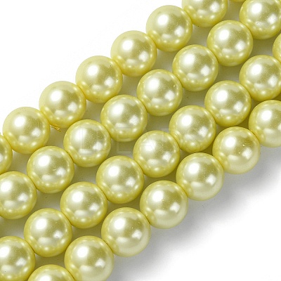 Eco-Friendly Glass Pearl Beads Strands HY-A008-14mm-RB012-1