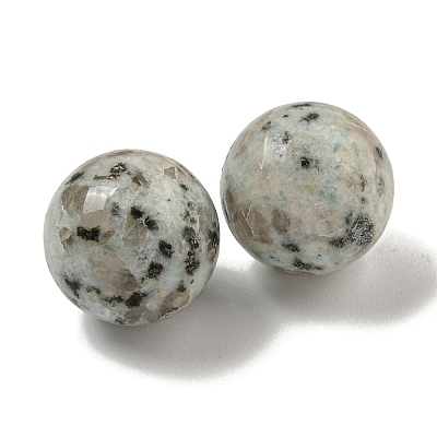 Natural Sesame Jasper Round Ball Figurines Statues for Home Office Desktop Decoration G-P532-02A-22-1
