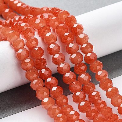 Baking Paint Imitation Jade Glass Bead Strands DGLA-A034-J4MM-A12-1